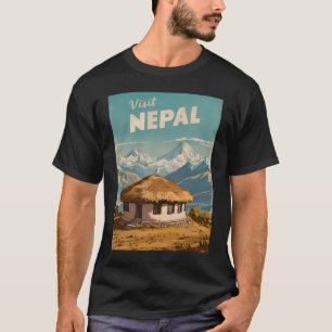 Vintage Travel Nepal Himalayas Retro Scenic T-Shirt