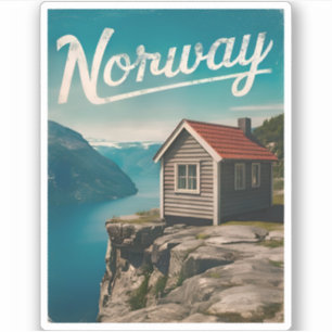 Vintage Travel Norway Fjord Retro Scenic