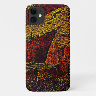 Vintage Travel Ocean Cliffs Rock Landscape iPhone 11 Case