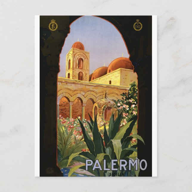 Vintage Travel Palermo Italy Postcard (Front)