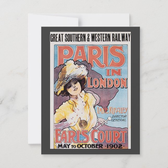Vintage Travel, Paris in London Railroad Woman (Front)
