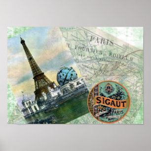 Vintage Travel Paris Poster