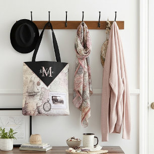 Vintage travel personalized tote bag