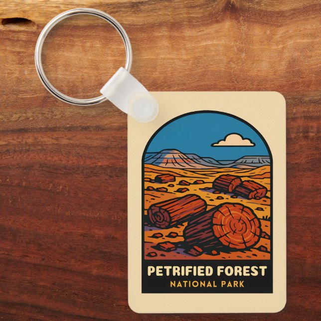 Vintage Travel Petrified Forest National Park Keychain (Front)