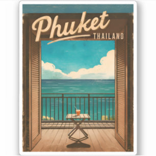 Vintage Travel Phuket Thailand Retro Scenic