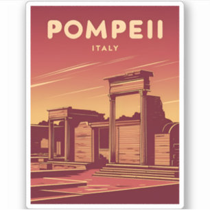 Vintage Travel Pompeii Italy Retro Graphic