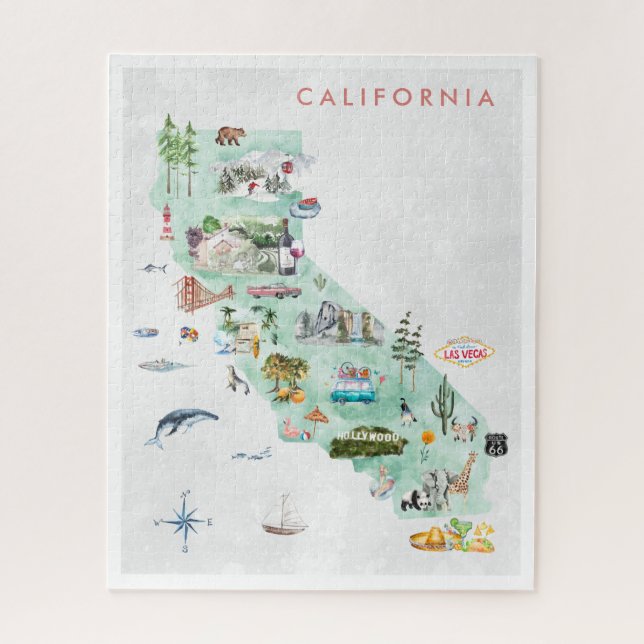 Vintage Travel Postcard | California Collectable Jigsaw Puzzle (Vertical)