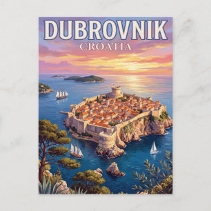 Vintage Travel Postcard Dubrovnik