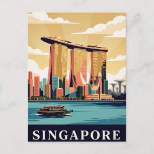 Vintage Travel Postcard   Singapore