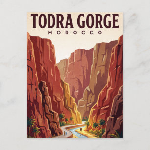 Vintage Travel Postcard   Todra Gorge Morocco