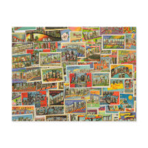 Vintage Travel Postcards Blank Postcard