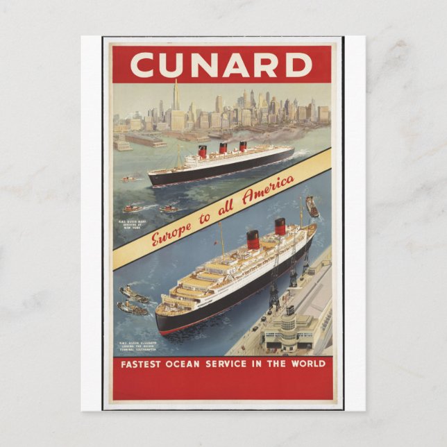 Vintage Travel Poster Ad Retro Prints Postcard (Front)