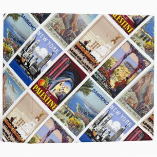 Vintage travel poster adventure the world binder