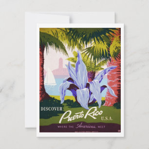 Vintage Travel Poster Art, Discover Puerto Rico!