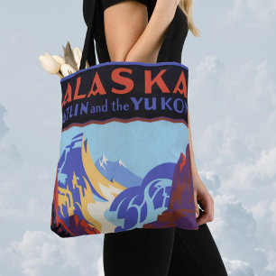 Vintage Travel Poster, Atlin and the Yukon, Alaska Tote Bag