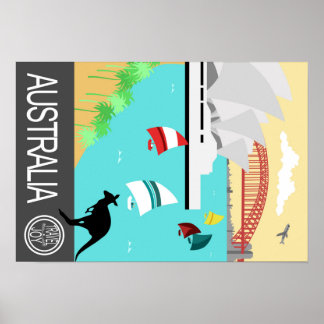 Vintage travel poster Australia