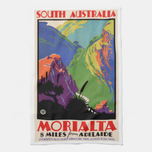 Vintage Travel Poster Australia Morialta Kitchen Towel