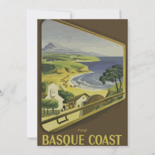Vintage - Travel - Poster - Basque - Coast France Holiday Card