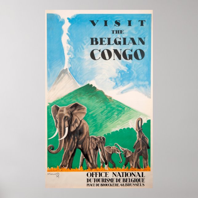 Vintage Travel Poster - Belgian Congo (Front)