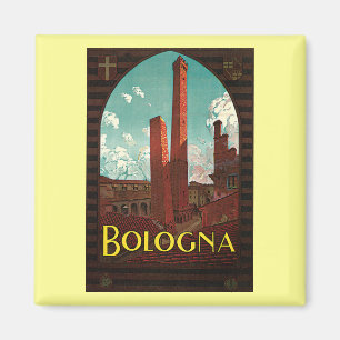 Vintage Travel Poster, Bologna, Italy Magnet