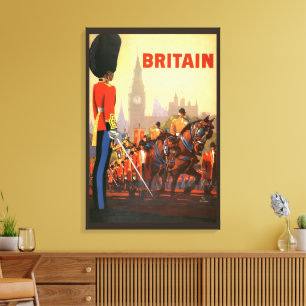 Vintage Travel Poster, British Royal Guard Canvas Print