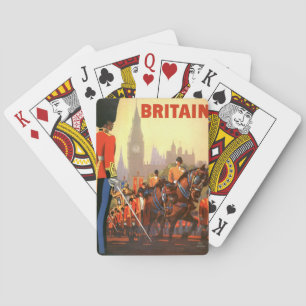 Vintage Travel Poster, British Royal Guard Playing Cards
