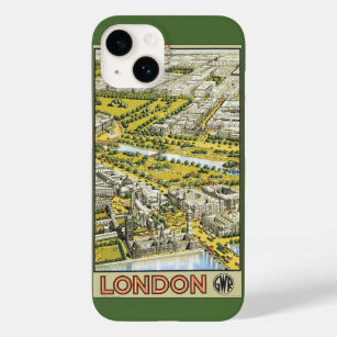 Vintage Travel Poster, City of London Aerial View Case-Mate iPhone 14 Case