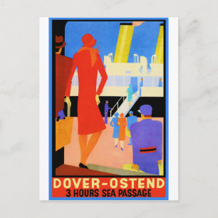 Vintage Travel Poster: Dover Ostend Postcard