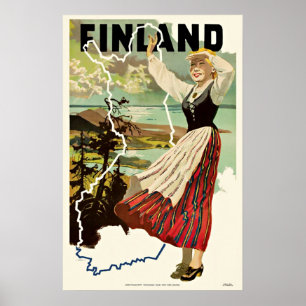 Vintage Travel Poster Finland