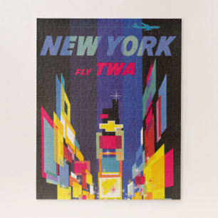 Vintage Travel Poster, Fly Twa, New York Jigsaw Puzzle