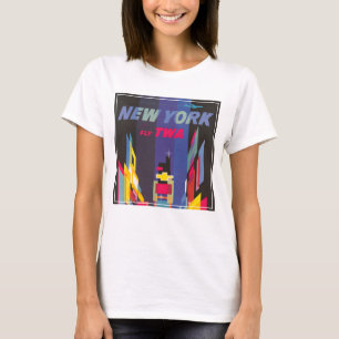 Vintage Travel Poster, Fly Twa, New York T-Shirt