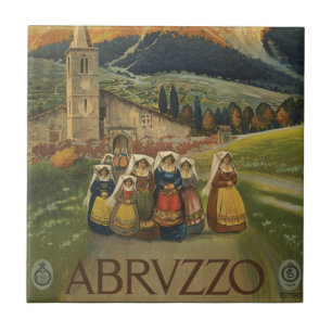 Vintage Travel Poster For Abruzzo, Italy. Tile