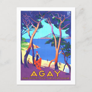 Vintage Travel Poster for Agay, France, Postcard