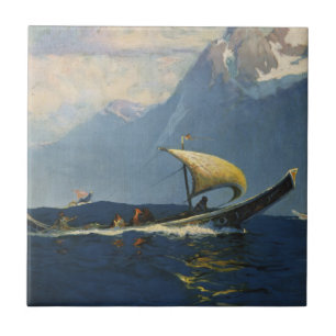 Vintage Travel Poster For Alaska Northern Pacific Tile