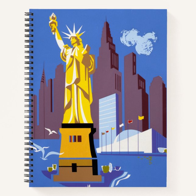 Vintage Travel Poster For Allegheny Airlines Notebook (Front)