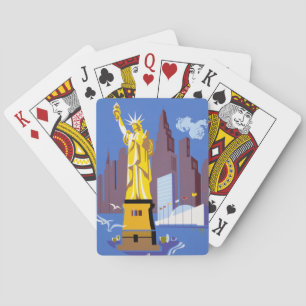 Vintage Travel Poster For Allegheny Airlines Playing Cards
