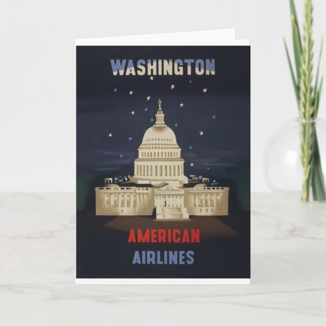 Vintage Travel Poster For American Airlines Card (Front)