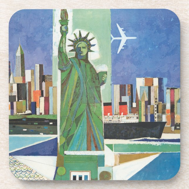 Vintage Travel Poster For American Airlines Coaster (Front)