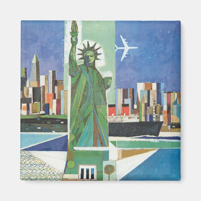 Vintage Travel Poster For American Airlines Magnet (Front)