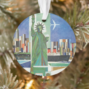 Vintage Travel Poster For American Airlines Ornament