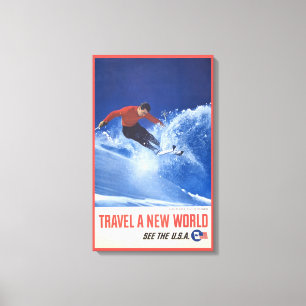 Vintage Travel Poster For Aspen, Colorado Canvas Print