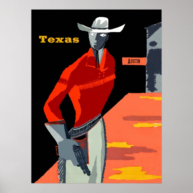 Vintage travel poster for Austin, Texas (Front)