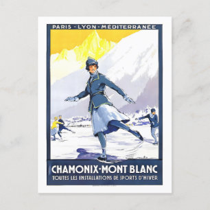 Vintage Travel Poster for Chamonix, France, Postcard