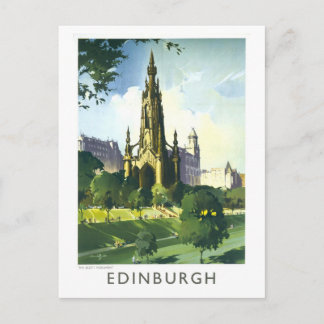 Vintage Travel Poster for Edinburgh in Scotland Postcard