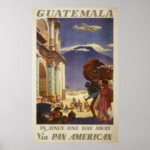 Vintage Travel Poster For Guatemala