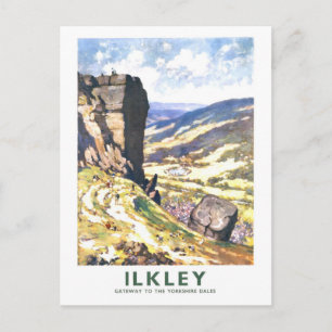 Vintage Travel Poster for Ilkley in England Postcard