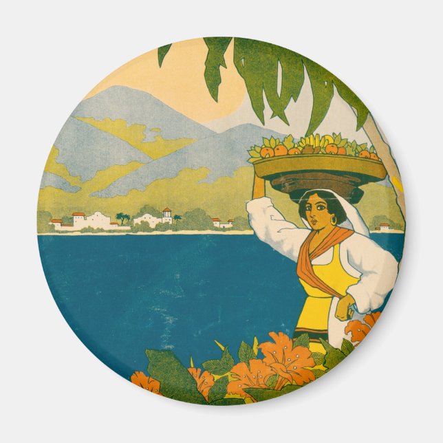 Vintage Travel Poster For Jamaica Magnet (Front)