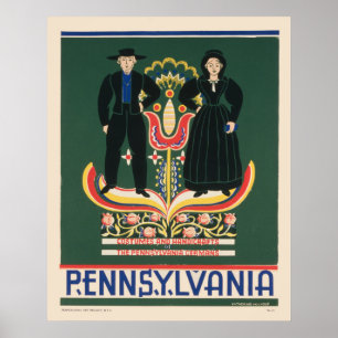 Vintage Travel Poster For Lancaster County, Pa