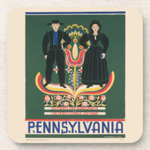 Vintage Travel Poster For Lancaster County, Pa Coaster