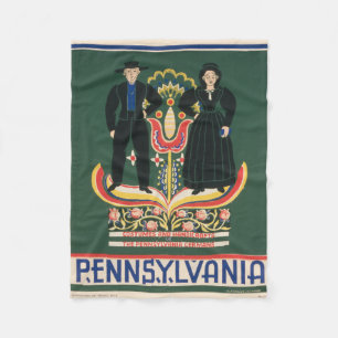 Vintage Travel Poster For Lancaster County, Pa Fleece Blanket